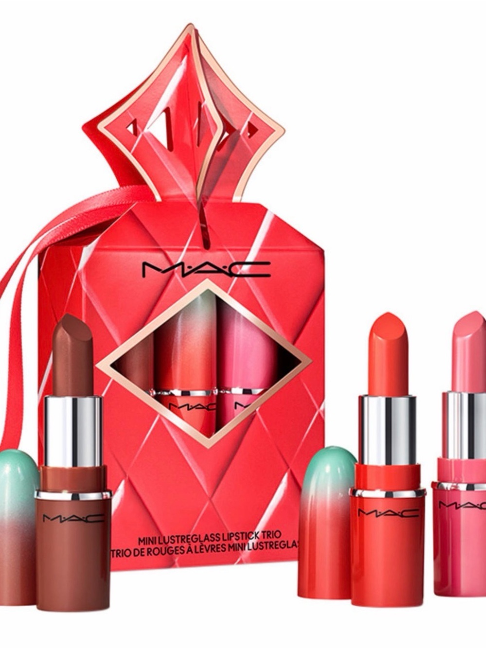 MAC Cosmetics Mini Lipstick Trio — Brown, Coral, Pink/ Limited Edition / New
